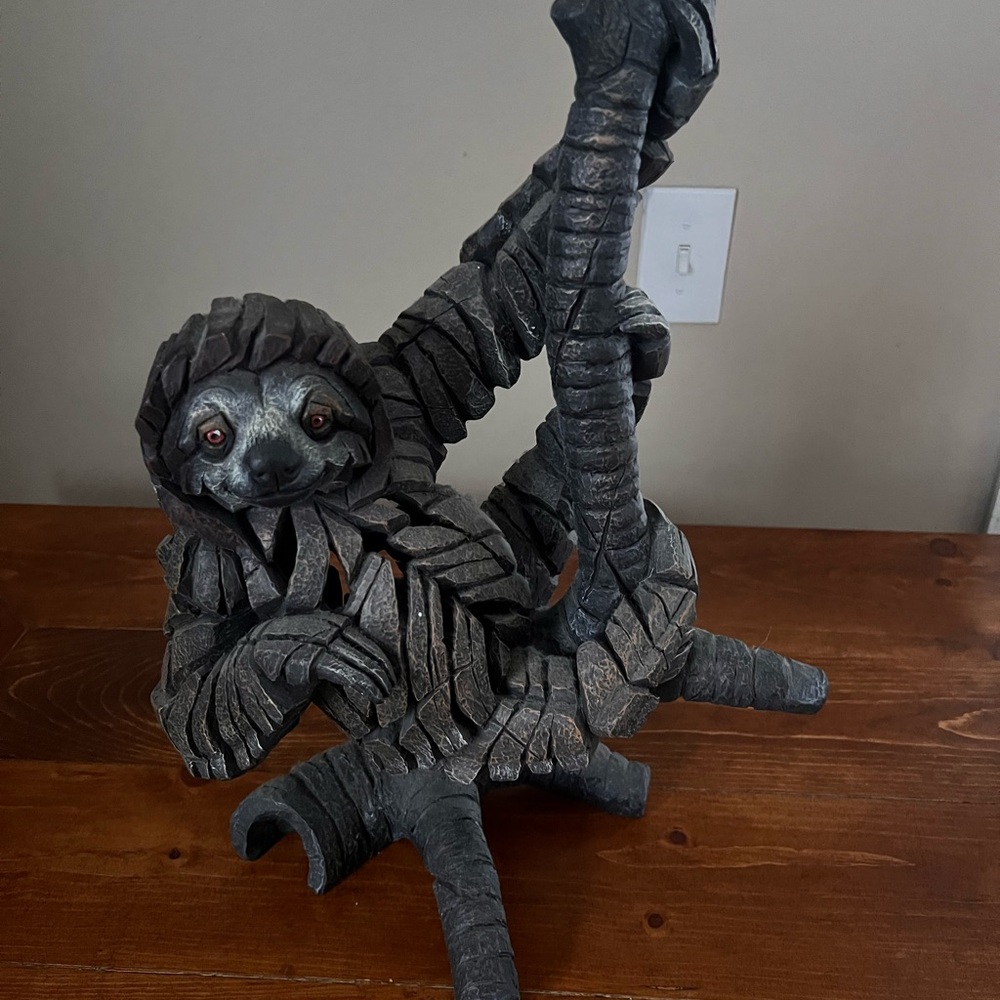 Enesco Black and Gray Sloth Sculpture